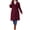 Burgundy, variant on Women's Plus Size Overcoat Classic Stand Collar Long Sleeve Back Split Winter Long Coat with Pockets 4X Brick Red