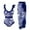 Blue White-Floral, variant on BERANMEY Women's Tropical Print One Piece Swimsuit with Cover up Beach Skirt Sarong Two Piece Floral Printed V Neck Tummy Control High Cut Monokini Swimsuit Bathing Suit Women's Swimwear & Clothing