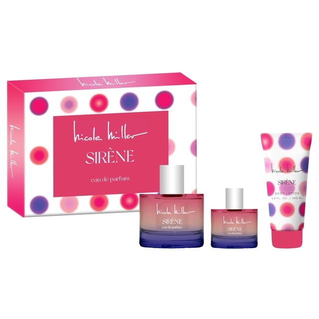 Perfume Nicole Miller Sirene Eau de Parfum, 100 ml, juego de 3 piezas