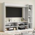 thumbnail image 5 of Cozy Castle Modern White Wall Unit TV Stand with Bookshelves for 55" TVs,Media Entertainment Center TV Console Table with Open Adjustable Shelves for Living Room, Bedroom, 5 of 11