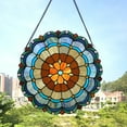thumbnail image 3 of RADIANCE Goods Tiffany-Glass Circus Tent 18" Round Window Panel, 3 of 3