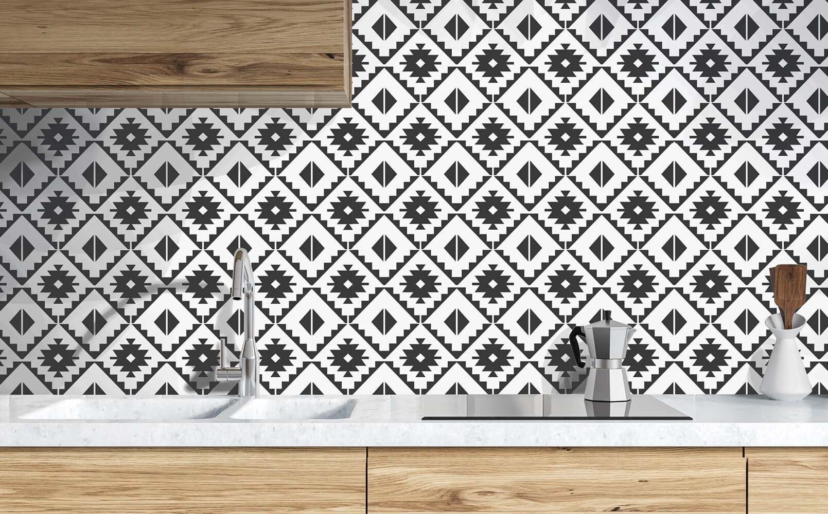 NextWall Southwest Tile Peel and Stick Wallpaper