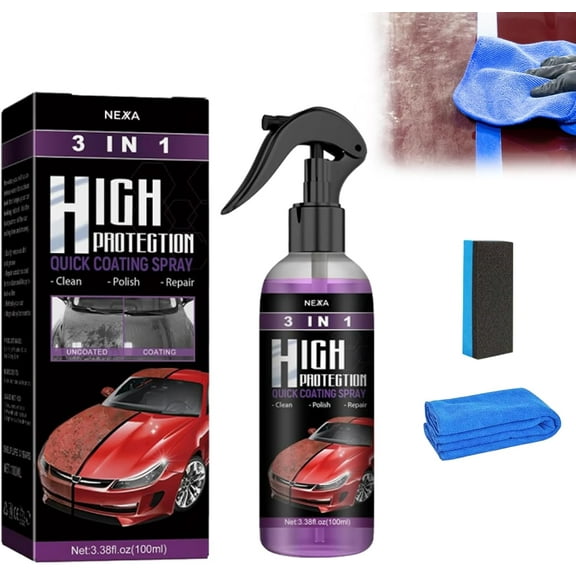 Turbo Shine Nexa, 2025 Upgrade 3 in 1 High Protection Fast Car Paint Spray, High-Protection Coating Nexa, Automatic Manual Paint Color Change Cleaning Coating for Metal, Tools, Cars (1 pcs)