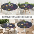 thumbnail image 7 of Elastic Edge Round Tablecloth with Elegant Floral Pattern, Water-Resistant Polyester, Fits 44-52 Inch Round Tables for Indoor and Outdoor Use, 7 of 7