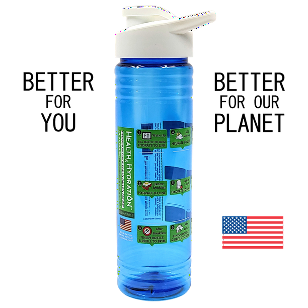 Health & Hydration Sustainable 24oz Water Bottle with Daily Hydration