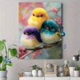 thumbnail image 4 of Qisvanset Three Fluffy Colorful Bird Canvas Print 15.75x11.81 Inches, 4 of 8