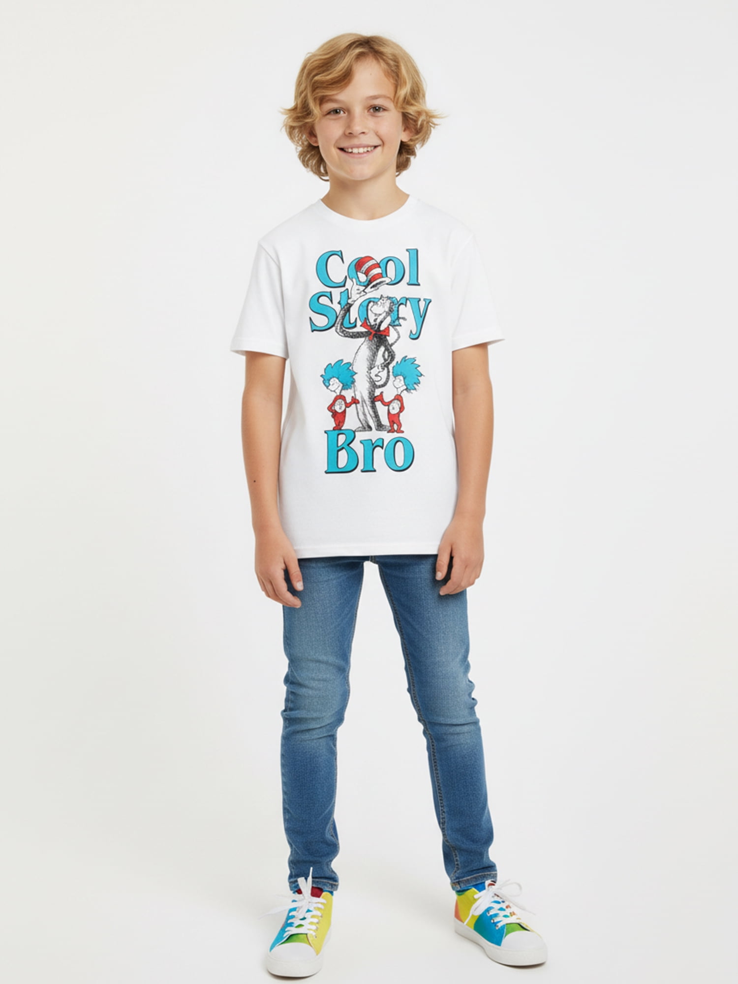Dr. Seuss The Cat in the Hat, Boys' & Big Boys' Graphic Tee with Short Sleeves, Sizes 4-16