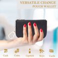 thumbnail image 4 of Daisy Rose Luxury Coin Purse Change Wallet Pouch for Women - PU Vegan Leather Card Holder with Oversized Metal Keychain and Clasp - Black Python, 4 of 6