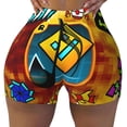 thumbnail image 2 of Lsque Geometry Dash Pattern High Waisted Biker Shorts for Women-Tummy Control Fitness Athletic Workout Running Yoga Gym Shorts,Moisture-Wicking-Small, 2 of 9