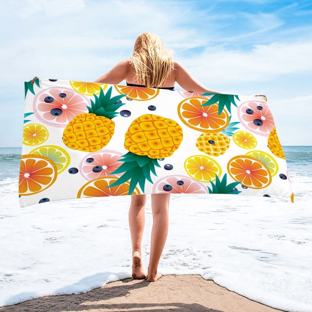 Microfiber Beach Towel Super Colorful Bath Towel Sandproof Beach Blanket Multi-Purpose Towel For Travel Swimming Pool 30x60 Inch