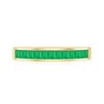 thumbnail image 4 of Rosec Jewels Natural Emerald Half Eternity Ring for Women - Princess Cut Emerald Ring - AAA Quality - Ready to Gift, 18K Yellow Gold, US 3.50, 4 of 8