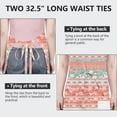 thumbnail image 6 of Pink Pioneer Flower Striped Pattern Apron-Garden Aprons for Women with Pockets-Cotton Linen Waterproof Kitchen Cooking Gardening Aprons Adjustable for Kitchen,Cooking,BBQ and Salon 33x27 Inch, 6 of 7
