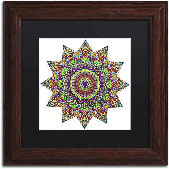 Trademark Fine Art "Sparkling Sunny Day Mandala" Canvas Art by Kathy G. Ahrens, Black Matte, Wood Frame
