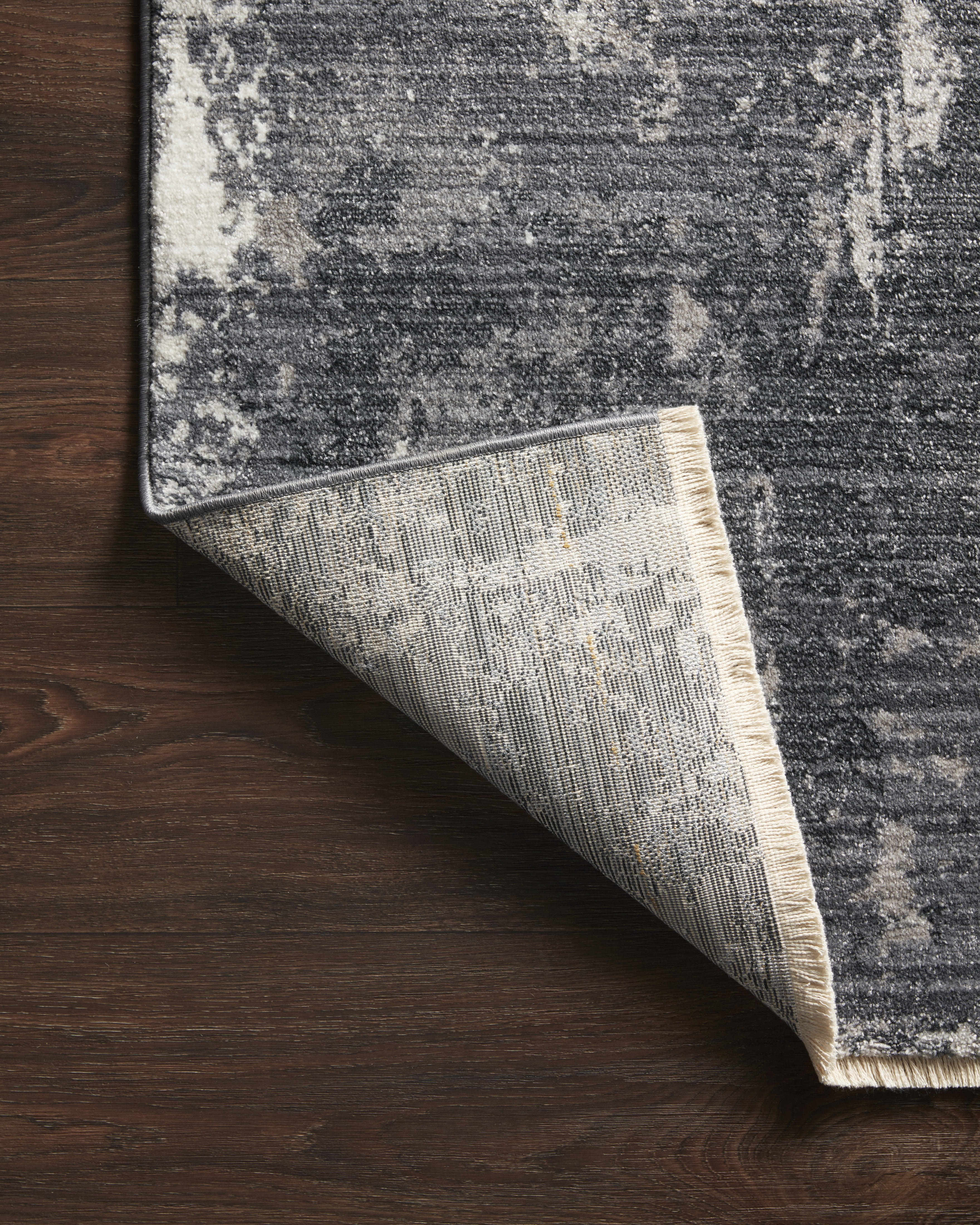 Loloi II Samra SAM-06 Charcoal / Silver Abstract Area Rug 18" x 18" Sample Swatch