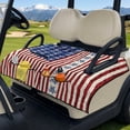 thumbnail image 3 of Pzuqiu Quilted 2-Person Golf Cart Seat Cover With 4 Pockets - Non Slip American Style Protector for EZGO Yamaha Club Car, 3 of 9