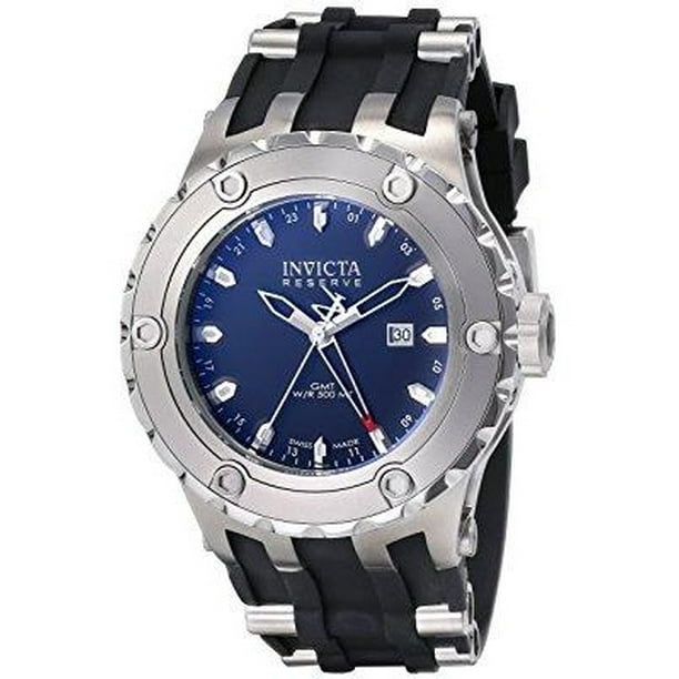Invicta Men's 6182 reserve collection gmt stainless steel black rubber watch