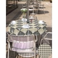 thumbnail image 5 of Boanket Outdoor Tablecloth with Umbrella Hole for Patio/Picnic/Party/Camping, Yellow Black Waterproof Table Cloth Round Cover Washable, Modern Contemporary Floral Art Vintage Dia 54", 5 of 7