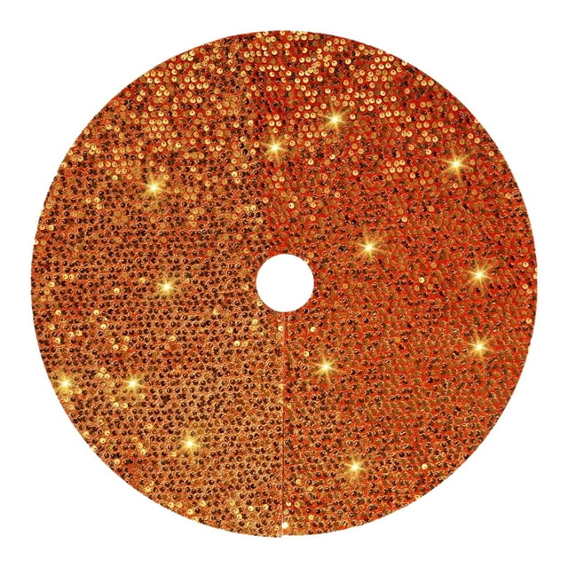 Christmas Runner Rug Orange Christmas Tree Skirt Sequin Velvet Tree Skirt Xmas Tree Skirts Decorations Glitter Christmas Tree Cover Skirt Fall Tree Mat For Holiday Fall Christmas Tree