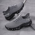 thumbnail image 5 of Men's Light Blue Knit Running Sneakers, Lace Up Breathable Mesh Cushion Shock Absorbing Athletic Sports Shoes, 5 of 6