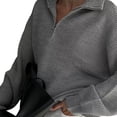 thumbnail image 2 of KOMOO Women Half Zipper Sweater Long Sleeve Turtleneck Knitwear Tops Shoulder Pads Knit Sweaters, 2 of 5