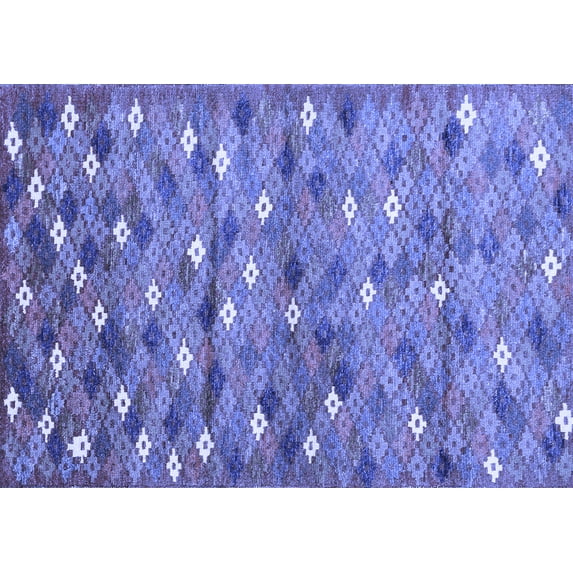 Ahgly Company Indoor Rectangle Southwestern Blue Country Area Rugs, 4' x 6'