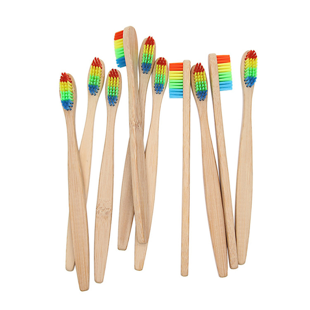 rainbow bamboo toothbrush