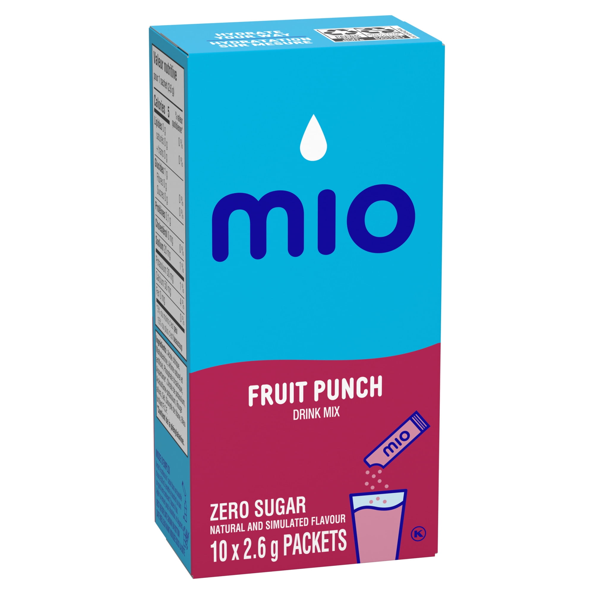 Mélange Pour Boisson En Poudre Punch Aux Fruits, Sachets De 2, 6 G, Boîte De 10 Ct 10pk
