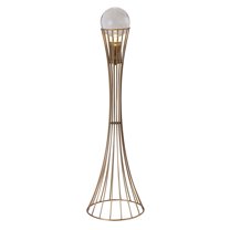 Bethel An Antique Brass Metal Frame Floor Lamp With Clear Crystal Ball