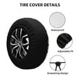 thumbnail image 2 of Sikiie crystal flower Skull PVC Leather Spare Tire Wheel Cover Spare Tire Cover, for Car Truck SUV Camper Trailer Universal Fit(14-17in)-17 inch, 2 of 6