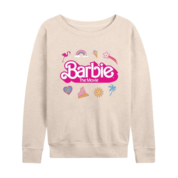 Barbie the Movie - Movie Logo Icons - Women's Lightweight French Terry Long Sleeve Shirt