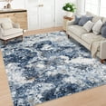 thumbnail image 4 of Garvee Modern Abstract Area Rugs for Living Room, 10'x13' Soft Large Washable Rugs Print Pattern Non Slip Floor Carpet, Low Pile Indoor Rug for Bedroom Dining Room, Blue, 4 of 9