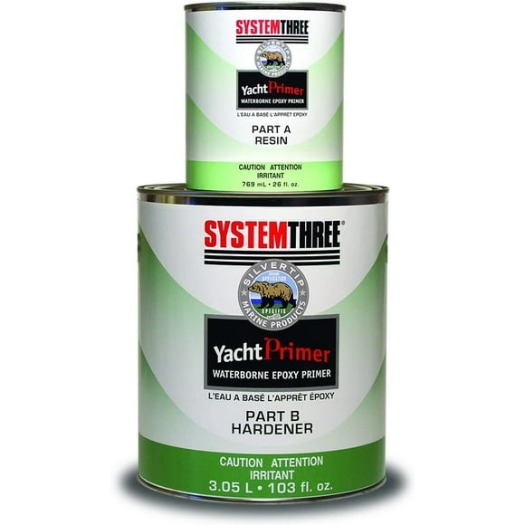 System Three 1710K24 Silvertip Yacht Adhesive Primer Kit, 1 Gallon, Light Gray