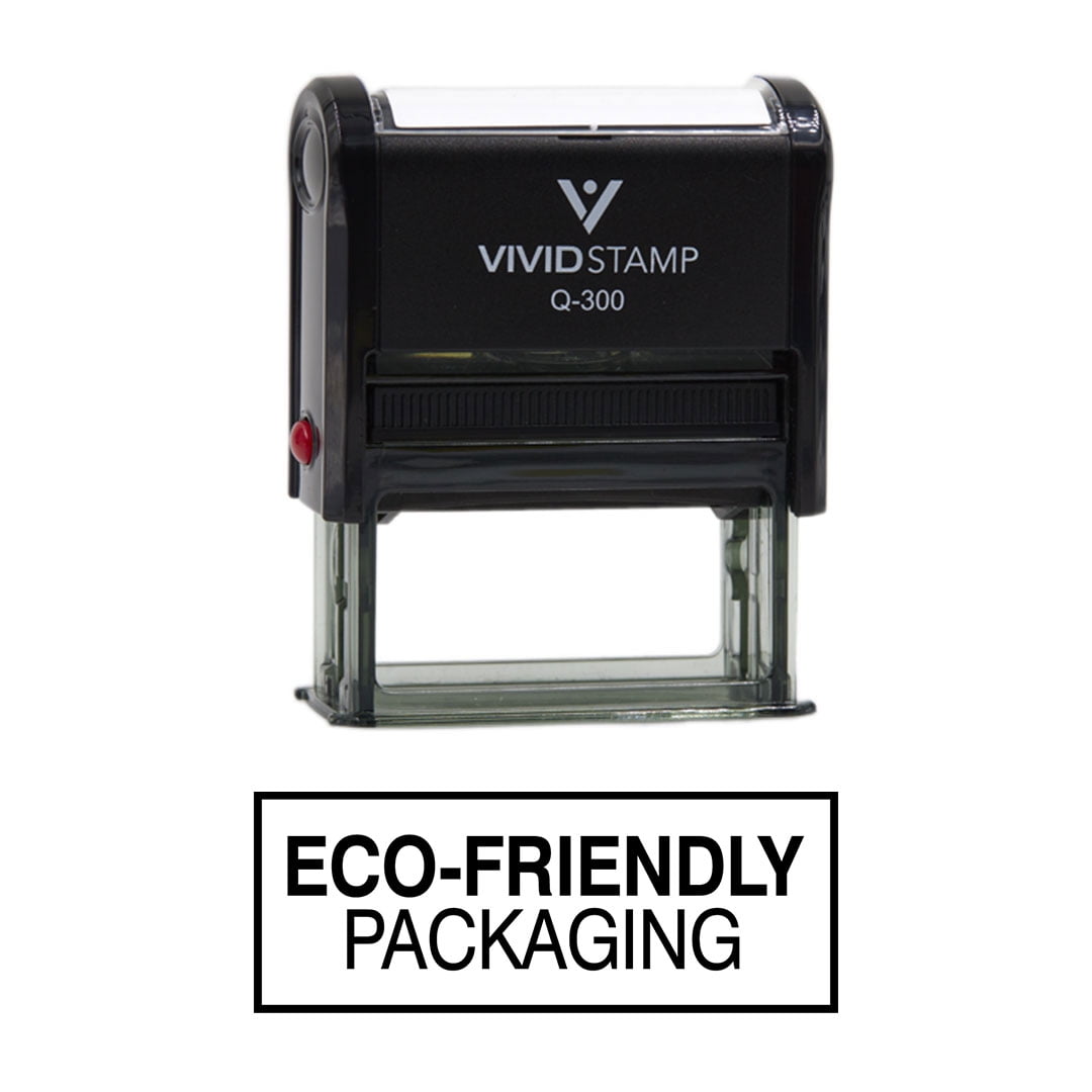 (3 pack) All Quality Eco-Friendly Packaging Self-Inking Rubber Stamp | Professional Business Branding (Black Ink) - Q-300