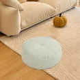 thumbnail image 2 of Cojín de suelo redondo decorativo premium para meditación, ideal para sentarse en el suelo. Blanco, 2 of 8
