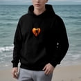 thumbnail image 3 of Women's Long Sleeve Hoodie Pullover with Pockets - Heart Design Revealing Spider Orange Gradient Stylish & Unique, 3 of 7