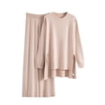 thumbnail image 3 of THDHVS Lounge Sets for Women,Womens 2 Piece Outfits,Fashion Women's Casual Solid Round Neck Long Sleeve Elastic Waist Long Pants Sets Pink Free Size, 3 of 9