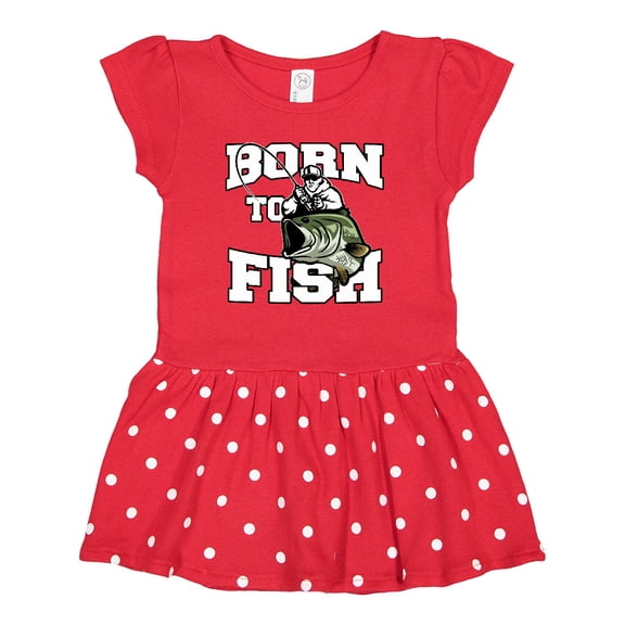 Inktastic Born to Fish Gift Baby Girl Dress