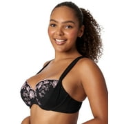 Adored by Adore Me Floral Embroidery and Mesh Sadie Push Up Bra, Sizes 34B-40DD