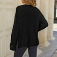 thumbnail image 5 of PMVFHDE Womens Sweaters&nbsp;Solid Color Loose Plus Size Relaxed Knit Pocket Long Sleeve Round Neck Comfort Black，L, 5 of 7