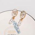 thumbnail image 3 of Stud Earrings Fashion Colored Shell Fake Pearl Dangle Earrings Charm Earrings, 3 of 9