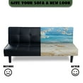 thumbnail image 4 of Yuyamidu Beach Print Futon Cover Armless Sofa Covers Breathable Armless Futon Bed Cover with Elastic Edge Breathable Rv Jackknife Sofa Covers Gift for Friends, 4 of 8