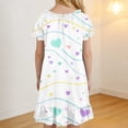 thumbnail image 6 of IFNWSV Girls Summer Dresses Solid Color Short Puff Sleeve Ruffled Hem Casual Breathable Polyester Sleeping Dress Multicolor 10-11 Years, 6 of 7