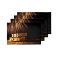 thumbnail image 4 of MKHERT Fantasy Gothic Medieval Antique Books with Brass Clasps On Old Wooden Table Placemats Table Mats for Dining Room Kitchen Table Decoration 12x18 inch,Set of 4, 4 of 4