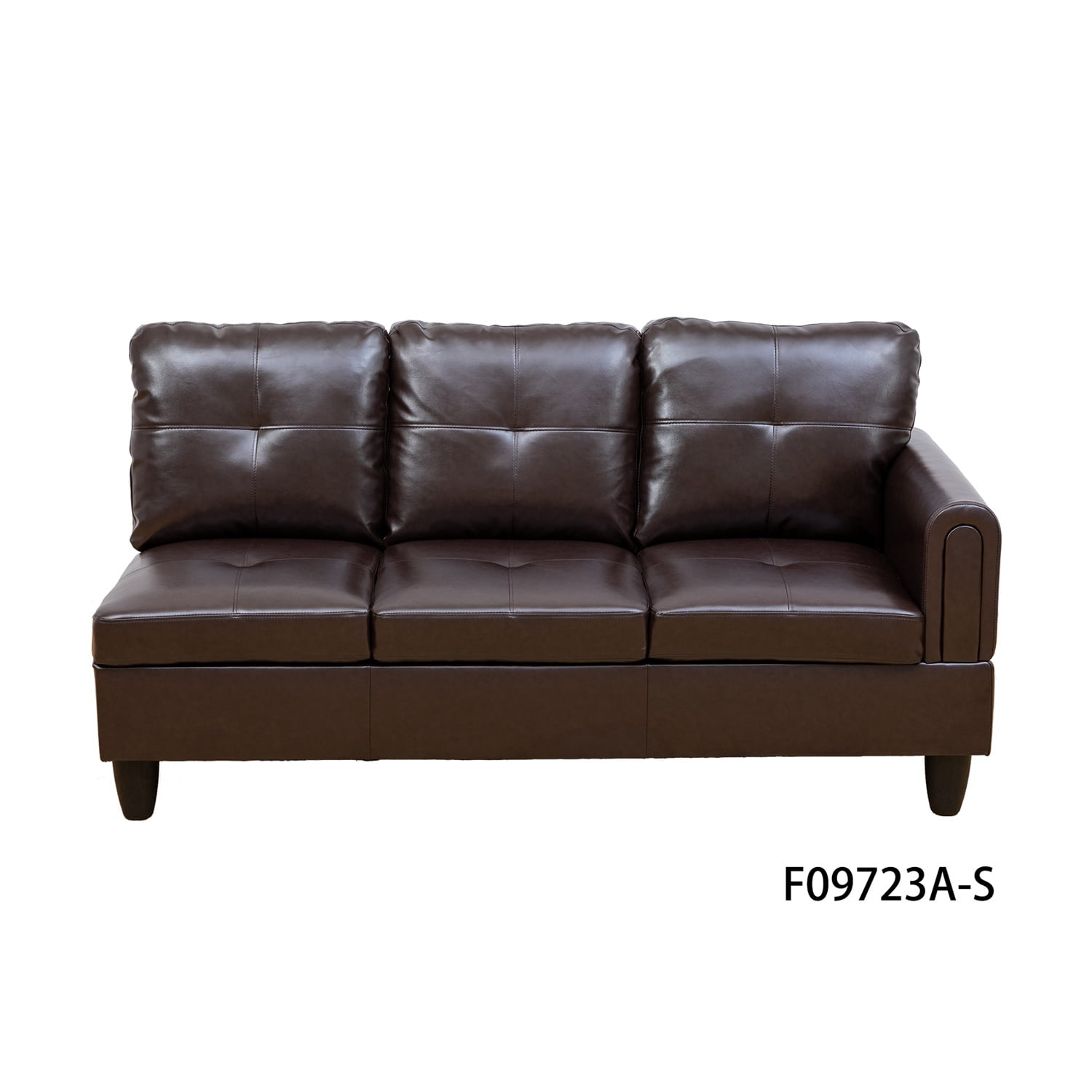 Hommoo L Shaped 4-Seat Couch, Faux Leather Sectional Couches and Sofas, Modern Living Room Furniture Sets Sectional Sofa Set, Brown(No Ottoman)