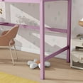 thumbnail image 4 of Miniyam Wood Twin Size High Loft Bed with Desk for Kids and Teens , Built-in Desk, Pink, 4 of 7