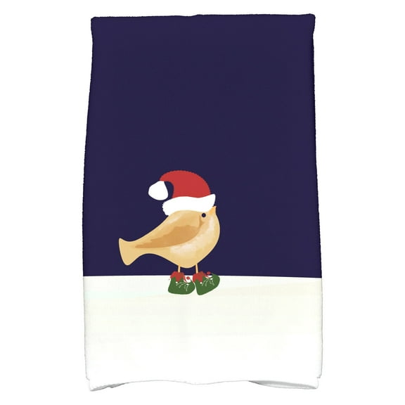 Simply Daisy 18" x 30" Merry Christmas Bird Animal Print Hand Towel