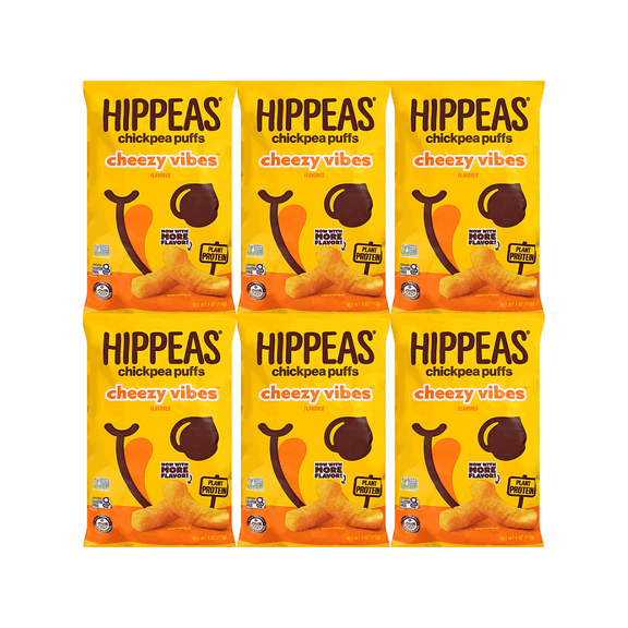 Snack Pack Hippeas Chickpea Puffs Nacho Vibes, 6 Pack, 1.5oz – Organic Crunchy Puffed Snacks, Vegan, Gluten-Free, Non-GMO, Plant- Healthy On-the-Go Snack for Lunch, Office, Travel