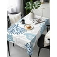 thumbnail image 6 of Blue Grey Coastal Table Cloth, Summer Beach Coral Shell Starfish Waterproof Tablecloth for Rectangle Tables, Reusable Washable Fabric Table Cover for Restaurant Kitchen Dining Tables 54"x108", 6 of 6