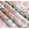 thumbnail image 3 of Soimoi White Cotton Poplin Fabric Leaves & Peach Floral Watercolor Printed Fabric 1 Yard 56 Inch Wide, 3 of 7