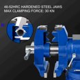 thumbnail image 6 of VEVOR 6" Heavy Duty Bench Vise , Double Swivel Rotating Vise Head/Body Rotates 360° ,Pipe Vise Bench Vices 30Kn Clamping Force, for Clamping Fixing Equipment Home or Industrial Use, 6 of 10